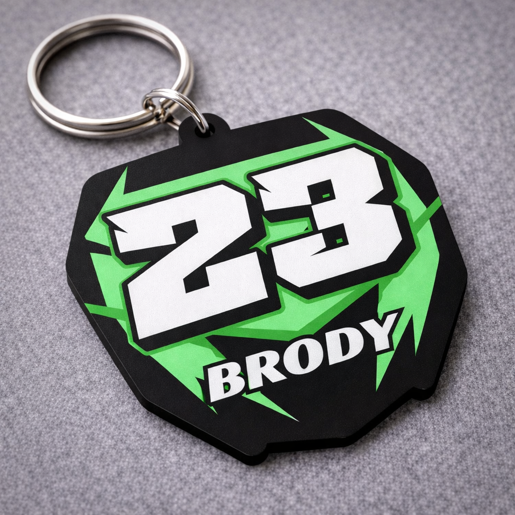 Yamaha Number Board Keyring- Green - 012