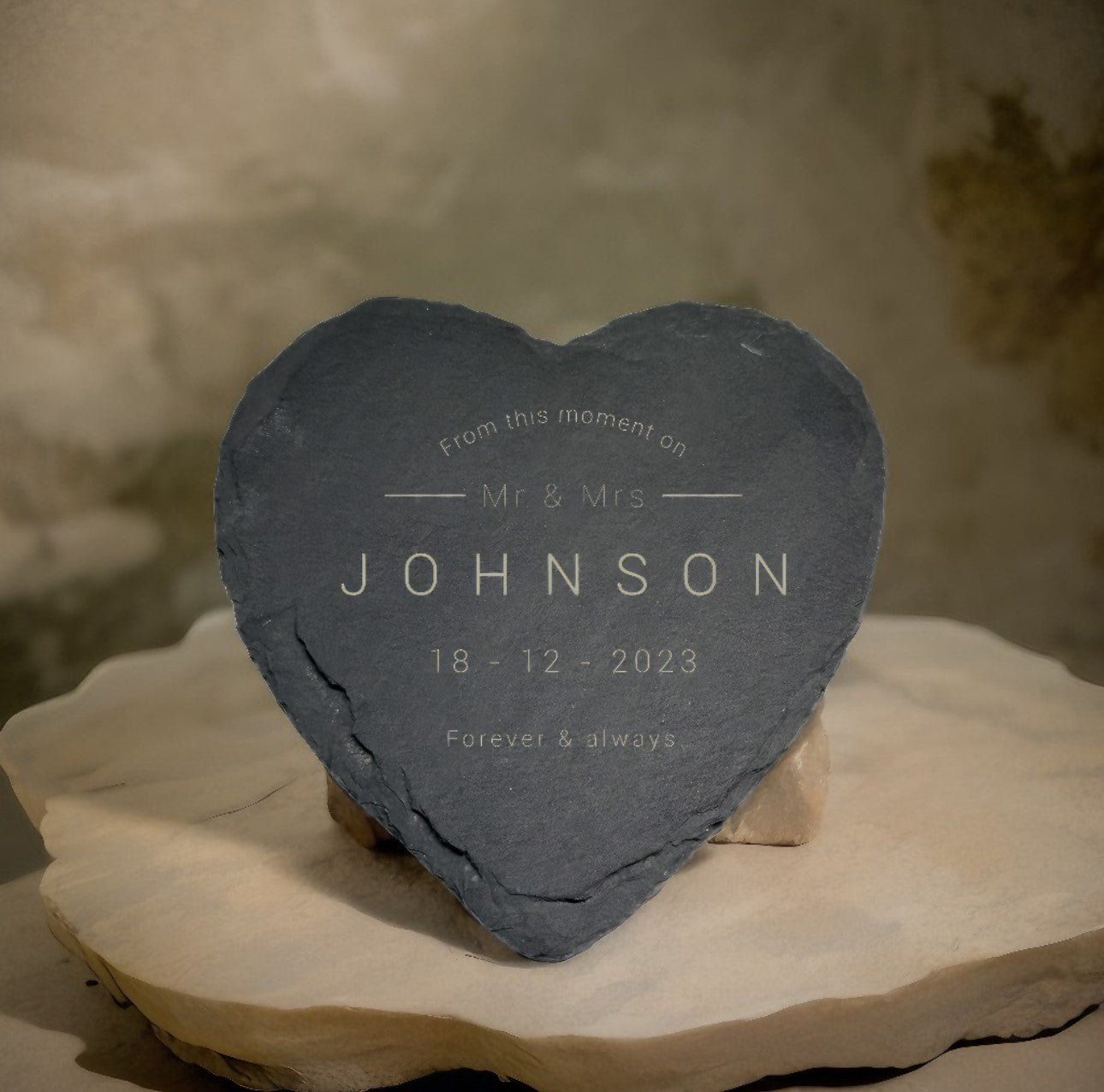 Heart Shape Slate Coaster - 001