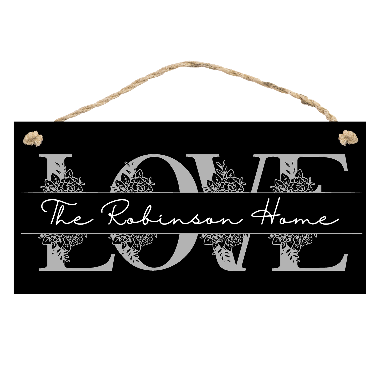 Family Name Love Hanging Sign - 300mm x 150mm