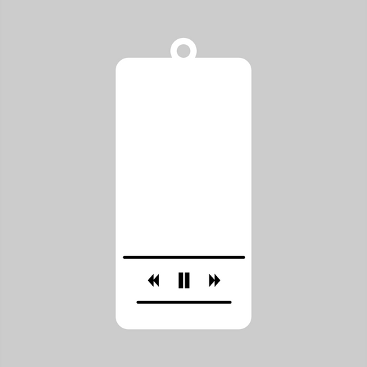 Album Cover Music Keyring - White