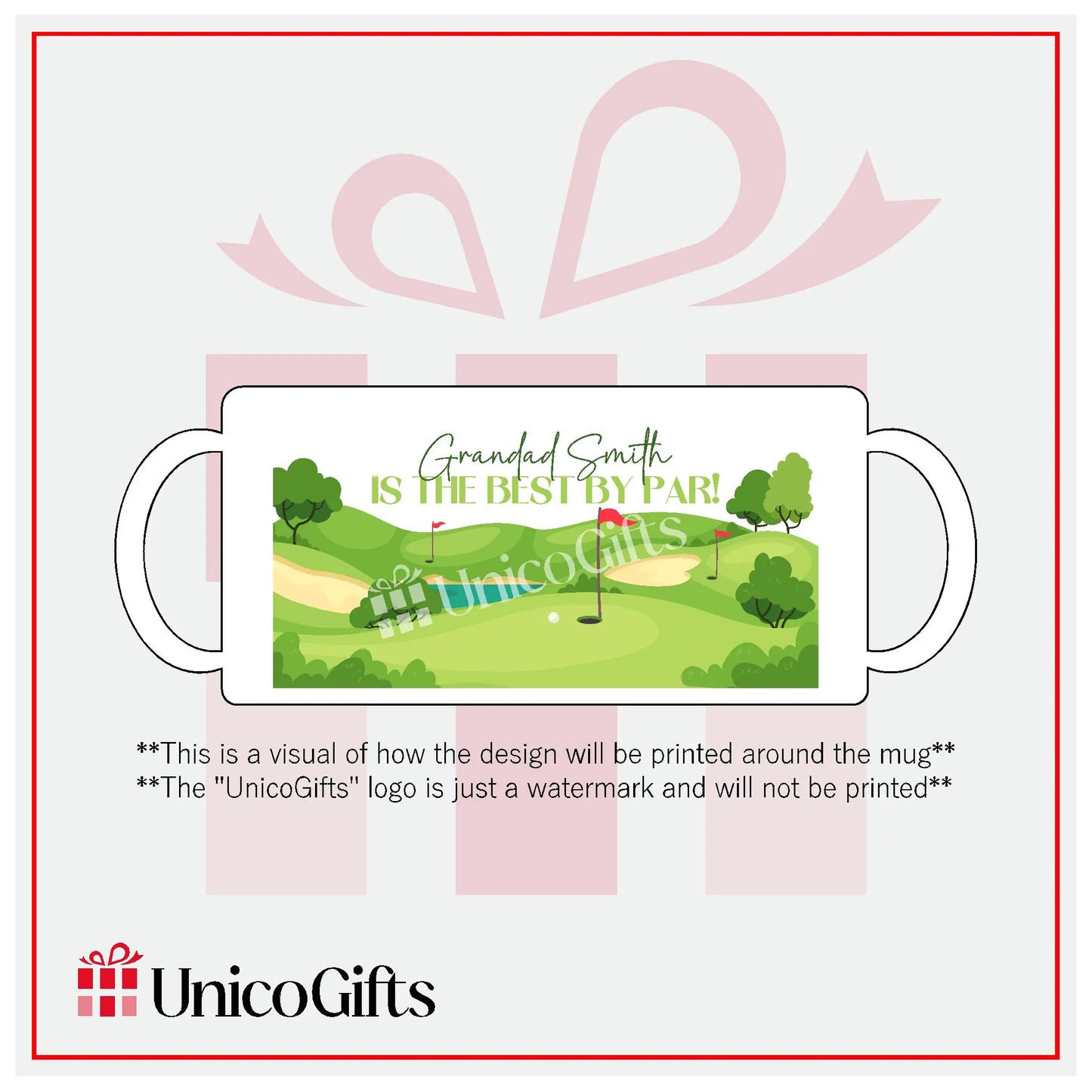 Personalised Grandad Mug - Golfing - Grandad is the best by par - 002