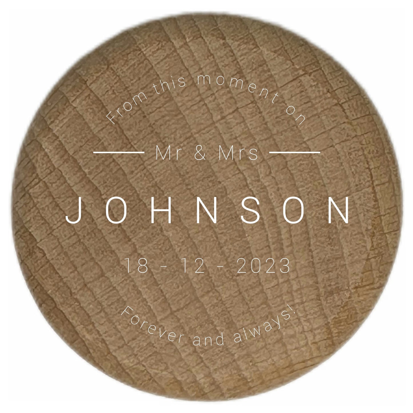 Wooden Wedding Ring Circular Box - Personalise it