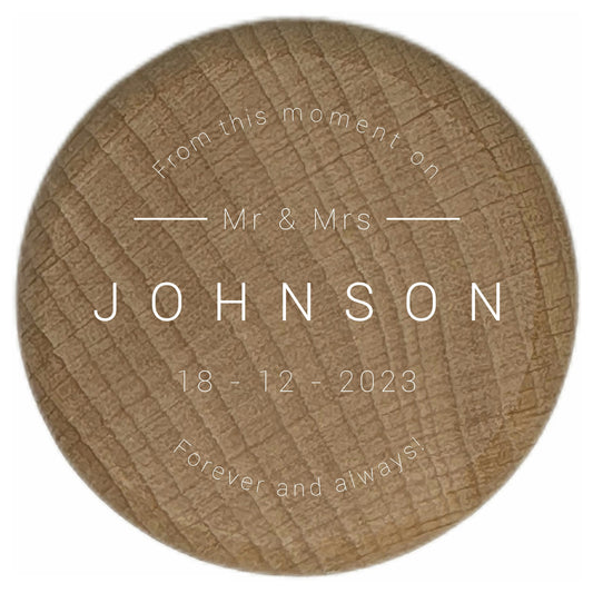 Wooden Wedding Ring Circular Box - Personalise it