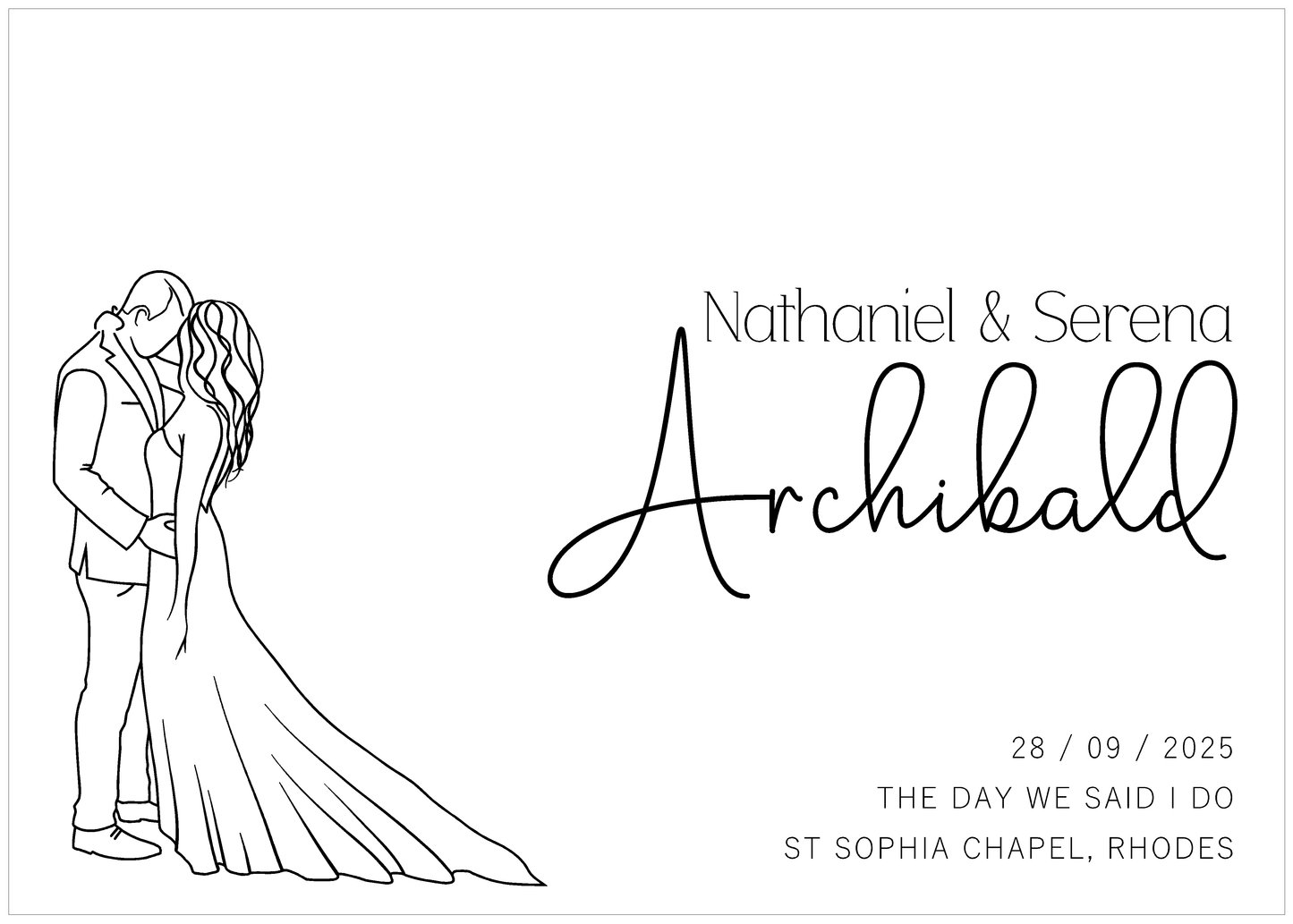 Personalised Wedding Album / Guest Book - Custom name, Message and Date - 001