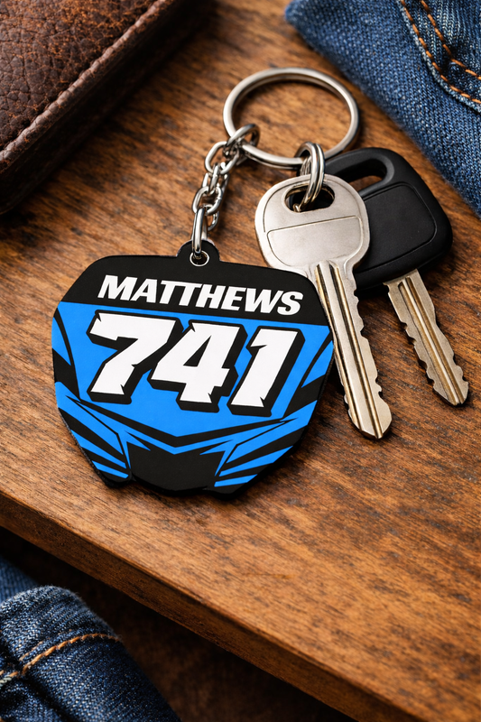 Yamaha Number Board Keyring- Blue - 011