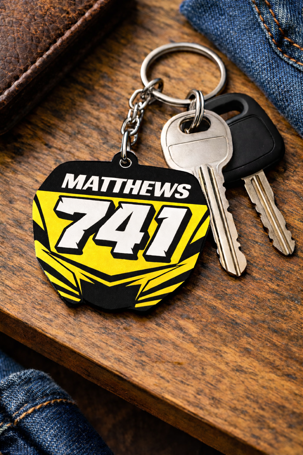Yamaha Number Board Keyring- Yellow - 011