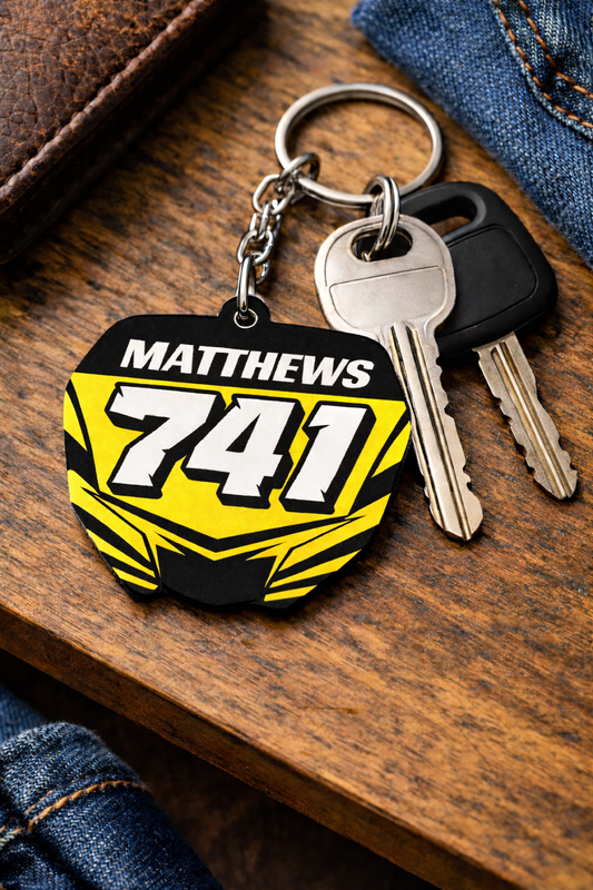 Yamaha Number Board Keyring- Yellow - 011