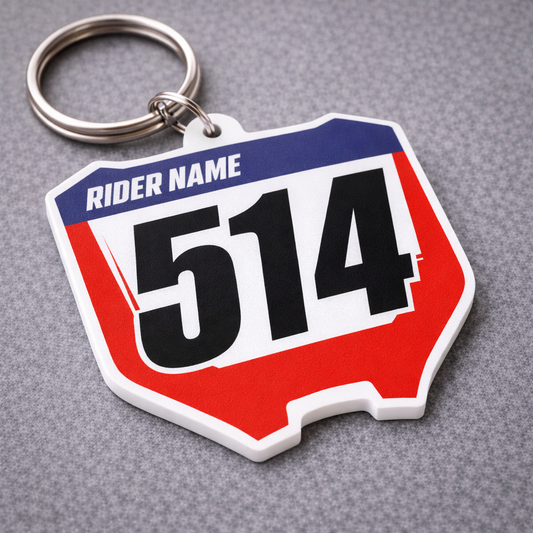 Honda Number Board Keyring- Red / Blue - 010