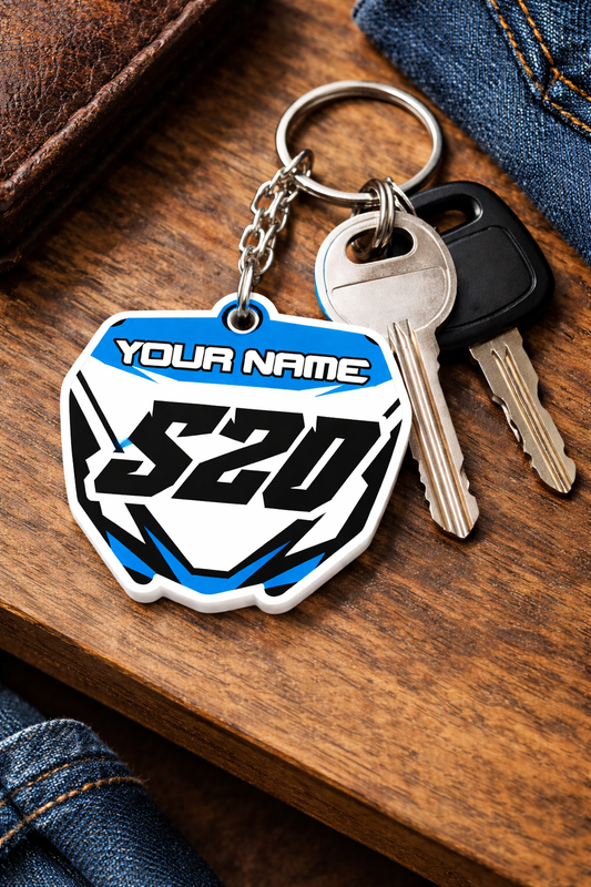 Yamaha Number Board Keyring- Blue - 010