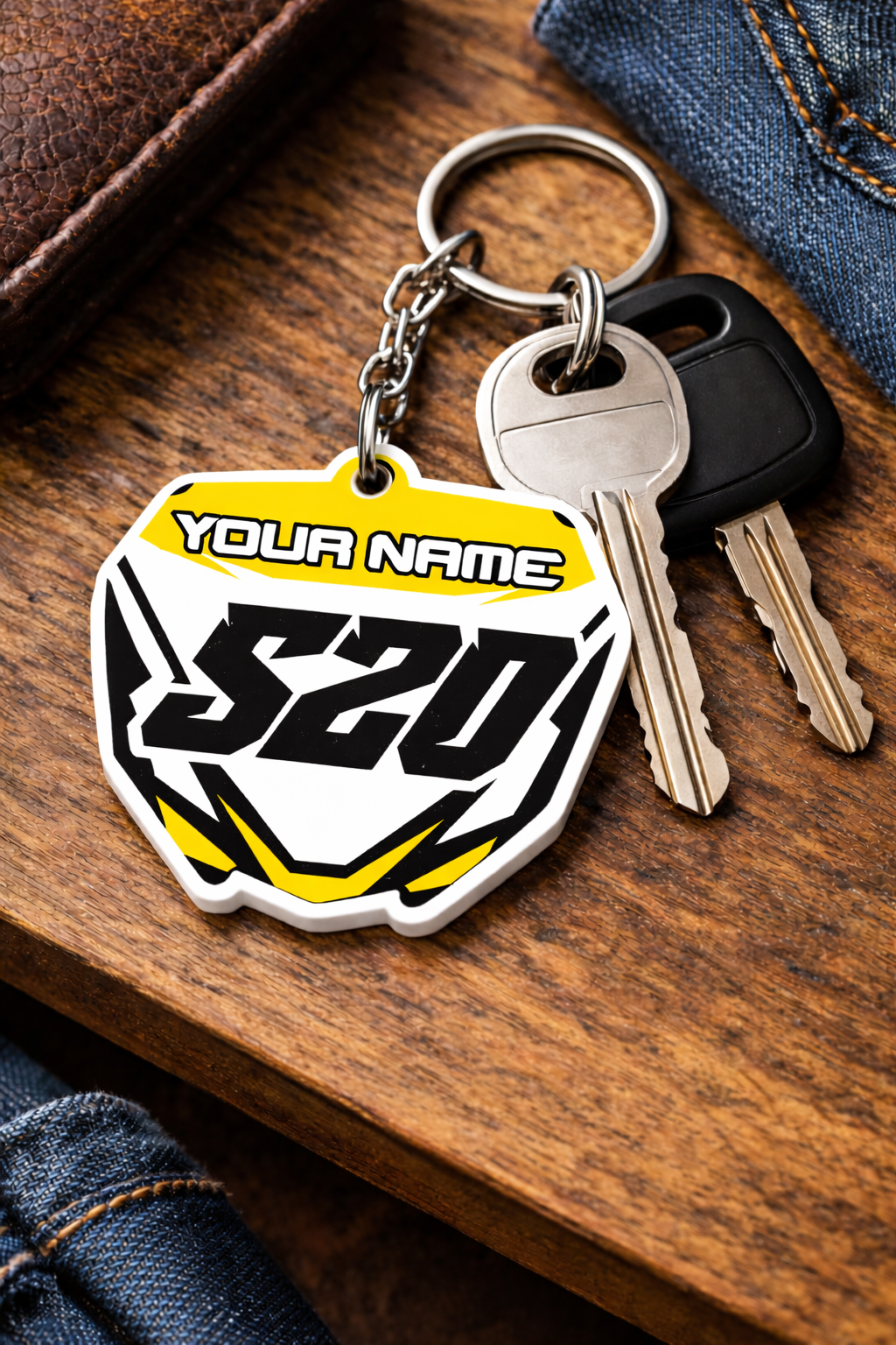 Yamaha Number Board Keyring- Yellow - 010