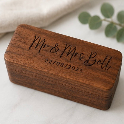 Personalised Ring Box, Wedding Ring Box, Wooden Ring Box, Double Ring Box, Engraved Ring Box, Wedding Ring Holder, Personalised Wedding Gift, Ring Bearer Box, Best Man Ring Box, Wedding Keepsake, Custom Ring Box, Wedding Accessories