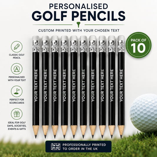 Personalised Golf Pencils | Custom Golf Pencils Pack of 10