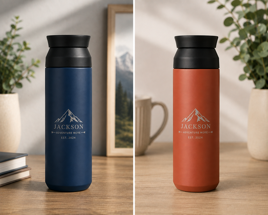 Personalised 500ml Insulated Travel Tumbler – Engraved Thermal Flask