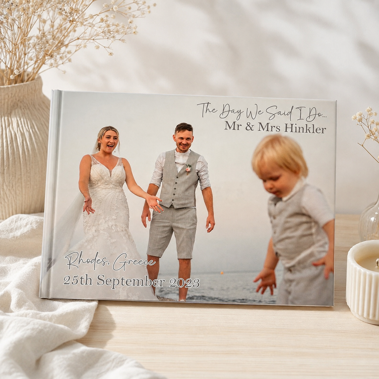 Personalised wedding album book and cover