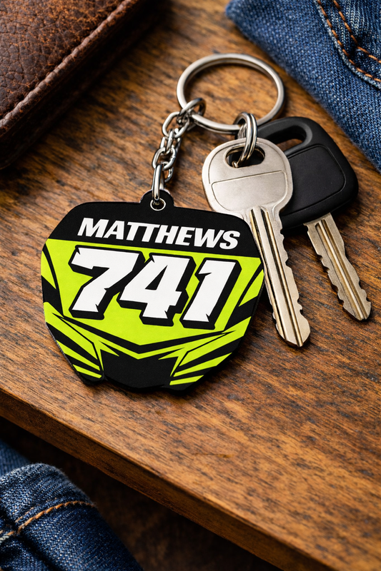 Yamaha Number Board Keyring- Green - 011