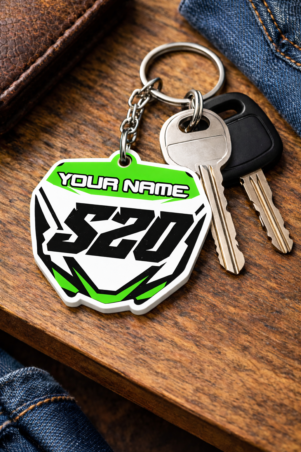 Yamaha Number Board Keyring- Green - 010