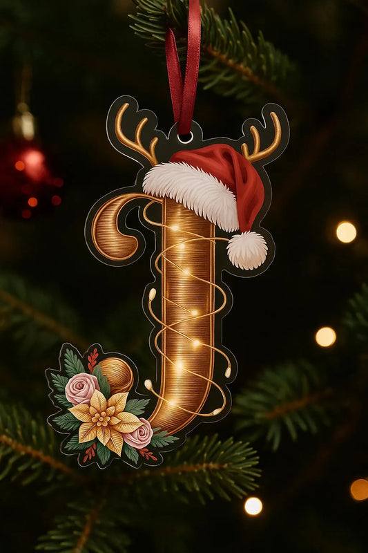 Personalised Letter Alphabet Bauble – Cute Festive Acrylic Ornament – Custom Family Name Xmas Tree Decoration