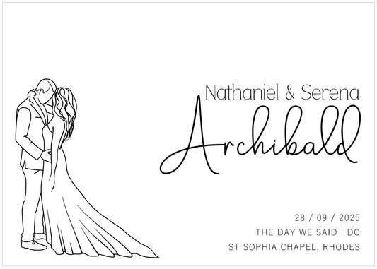 Personalised Wedding Album / Guest Book - Custom name, Message and Date - 001